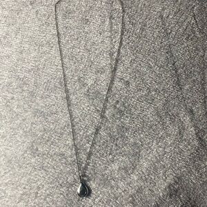 Elegant Silver Teardrop Pendant Necklace